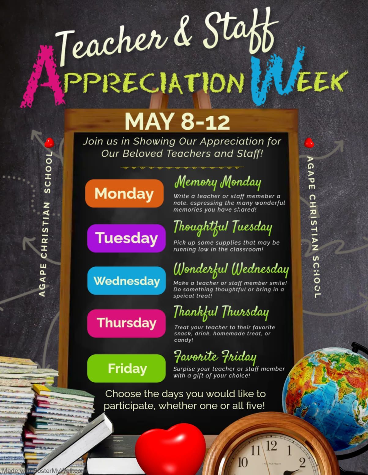 Teacher and Staff Appreciation Week - Agape Christian School